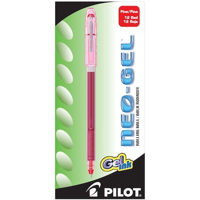 Pilot Neo-Gel Gel Pens, Fine Point, Red Ink, Dozen (14003)