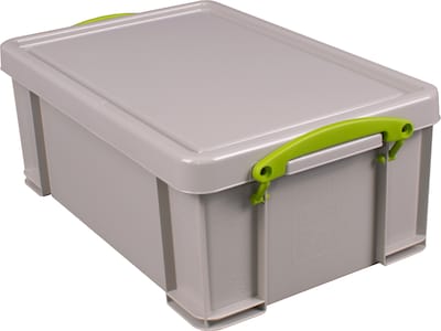 Really Useful Box 9.51 Qt. Latch Lid Storage Tote, Dove Gray, 4/Pack (9RDG)