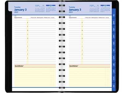 2023 AT-A-GLANCE QuickNotes 5" x 8" Daily & Monthly Appointment Book, Black (76-04-05-23)