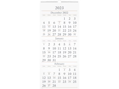 2023 AT-A-GLANCE 12 x 27 Three-Month Wall Calendar, Black/White (SW115-28-23)