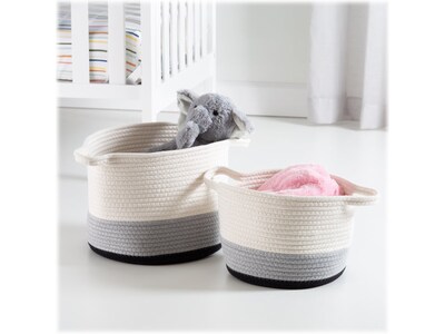 Honey-Can-Do Nesting Cotton Rope Storage Baskets, Black Ombre, 2/Set (STO-09317)