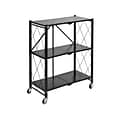 Honey-Can-Do 3-Shelf Metal Mobile Utility Cart with Swivel Wheels, Black (SHF-09577)