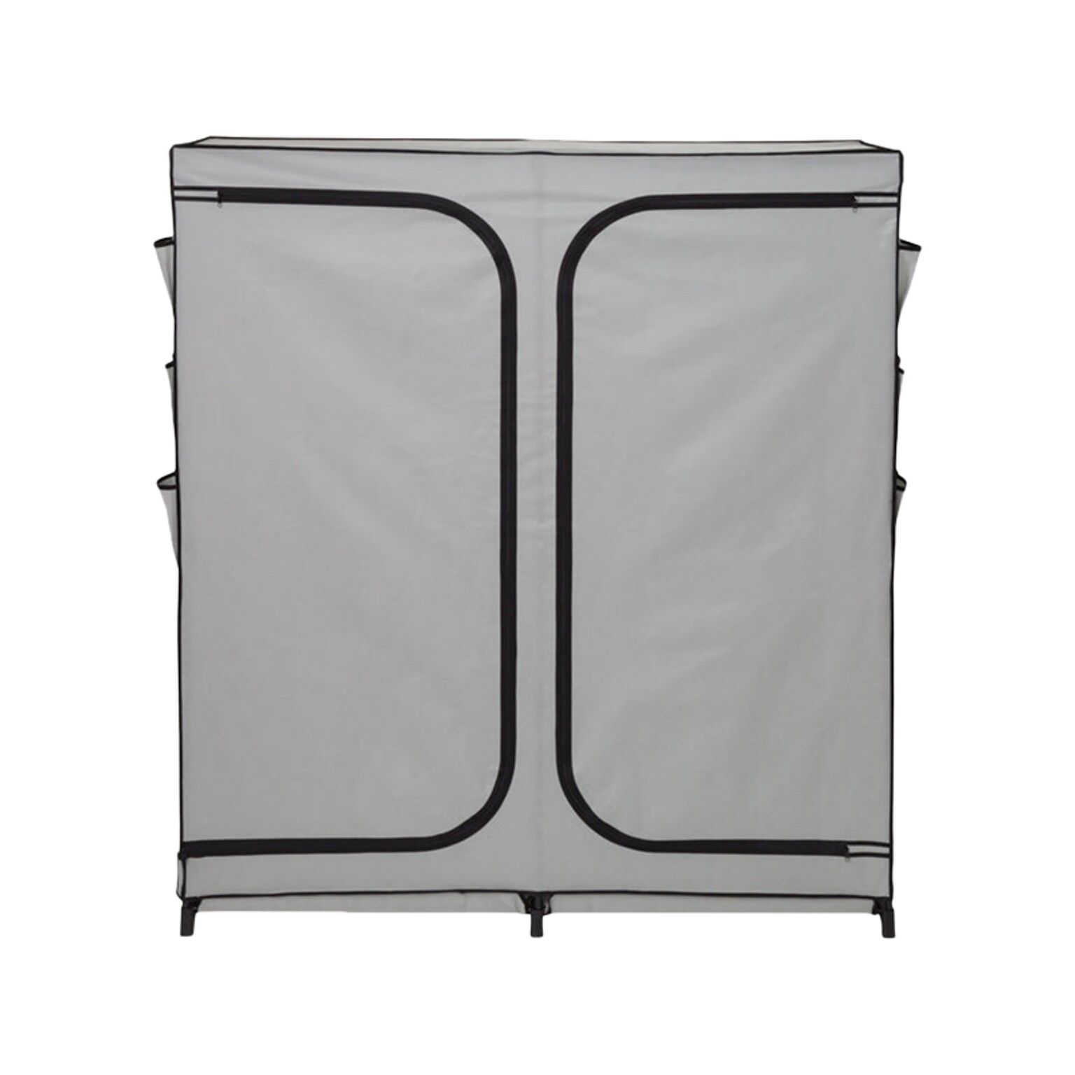 Honey-Can-Do 64 x 60 Portable Wardrobe Closet with Side Pockets, Gray/Black Steel/Polyester (WRD-09197)