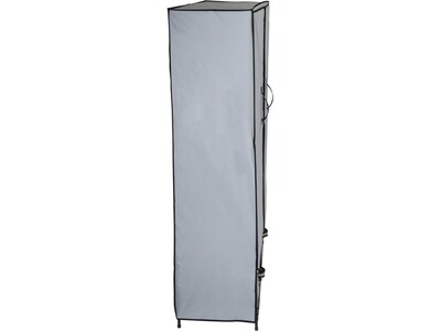 Honey-Can-Do 70" x 45" Clothes Storage Wardrobe With Drawers, Gray/Black Steel/Polyester (WRD-09199)