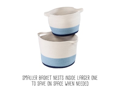 Honey-Can-Do Nesting Storage Baskets, Blue Ombre, 2/Set (STO-09318)