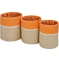 Honey-Can-Do Nesting Baskets with Handles, Orange/White, 3/Set (STO-09611)