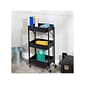 Honey-Can-Do 3-Shelf Metal Mobile Utility Cart with Lockable Wheels, Black (CRT-09584)