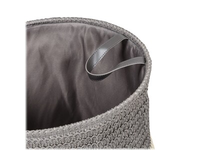 Honey-Can-Do Nesting Baskets with Handles, Gray/Natural, 3/Set (HMP-09574)