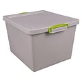 Really Useful Box 35.4 Qt. Latch Lid Storage Tote, Dove Gray (33.5PSTL-RECY-GREY)