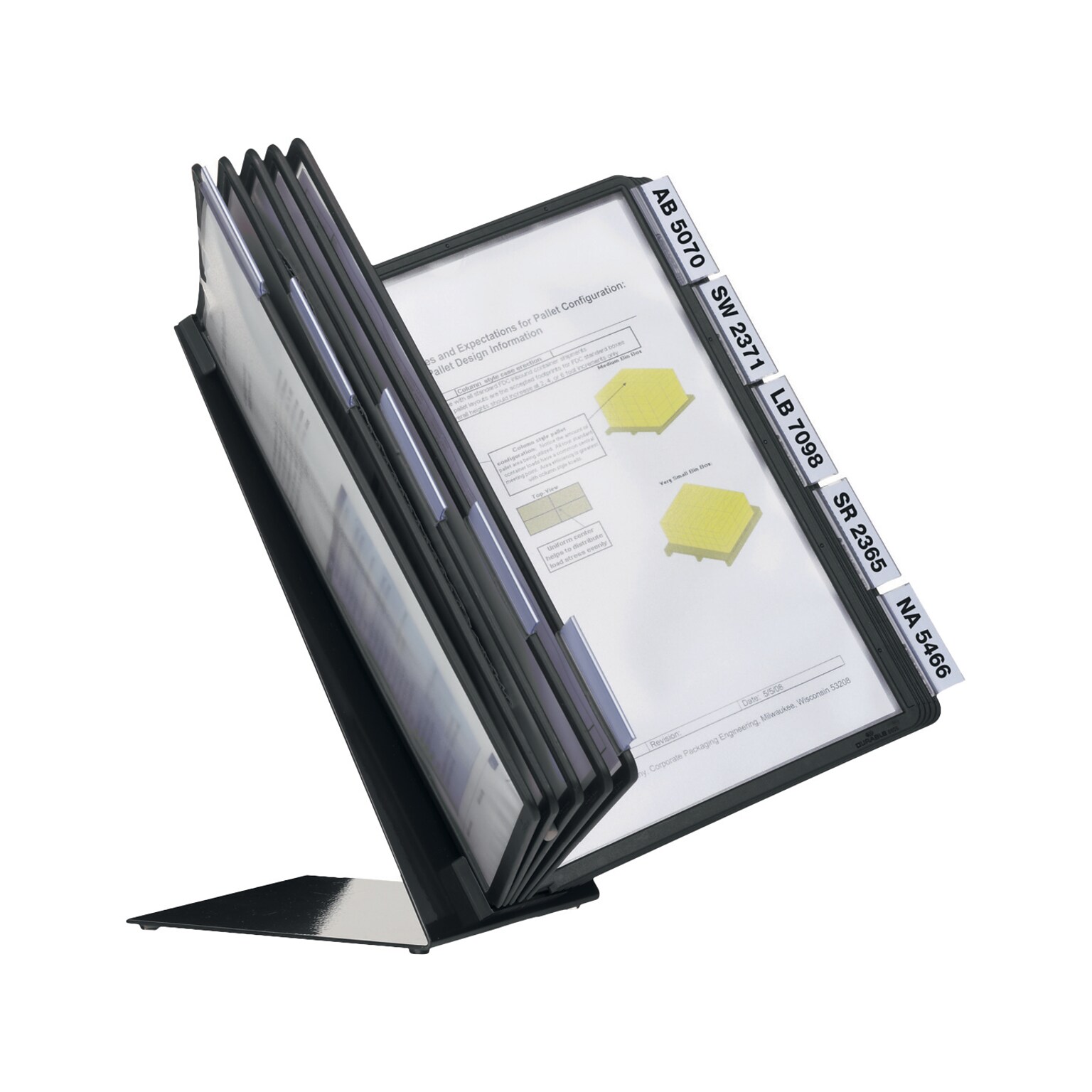 Durable VARIO Document Holder, 8.5 x 11, Top Loading, Black Plastic (552201)