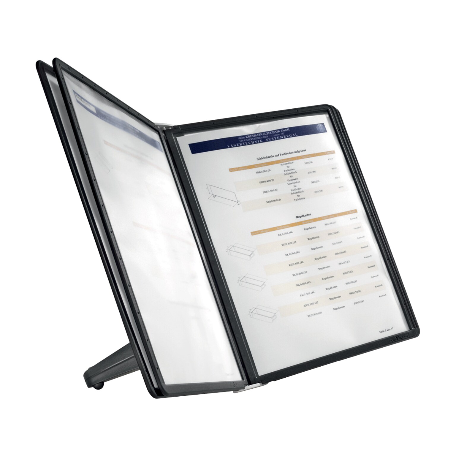 Durable Sherpa SoHo Document Holder, 8.5 x 11, Vertical, Black Plastic (555001)