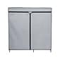 Honey-Can-Do 63" x 60" Portable Wardrobe Closet with Cover, Gray/Black Steel/Polyester (WRD-09198)