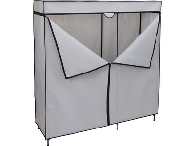 Honey-Can-Do 63" x 60" Portable Wardrobe Closet with Cover, Gray/Black Steel/Polyester (WRD-09198)