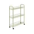 Honey-Can-Do 3-Shelf Metal Mobile Utility Cart with Dual Wheel, Olive (CRT-09137)