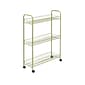 Honey-Can-Do 3-Shelf Metal Mobile Utility Cart with Dual Wheel, Olive (CRT-09137)