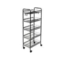 Honey-Can-Do 5-Shelf Metal Mobile Utility Cart with Lockable Wheels, Black (CRT-09585)