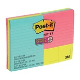 Post-it® Super Sticky Notes Combo Pack, Assorted Sizes, Miami Collection, 90 Sheets/Pad, 12 Pads/Pac