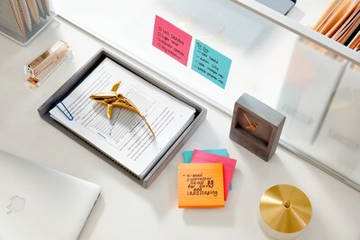 Post-it Super Sticky Notes, 4" x 4", Supernova Neons, Lined, 90 Sheets/Pad, 6 Pads/Pack (675-6SSMIA)