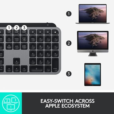 Logitech MX Keys for Mac Wireless Keyboard, Space Gray (920-009552)