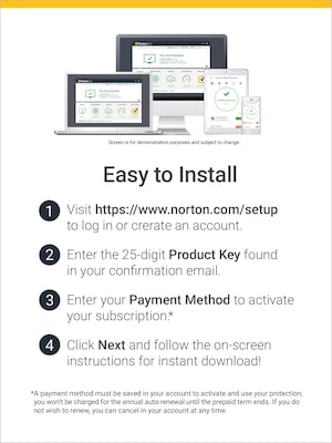Norton 360 Standard for 1 Device, Windows/Mac/Android/iOS, Download (21390614)