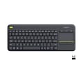 Logitech® K400 Plus USB Wireless Touch Keyboard; Black