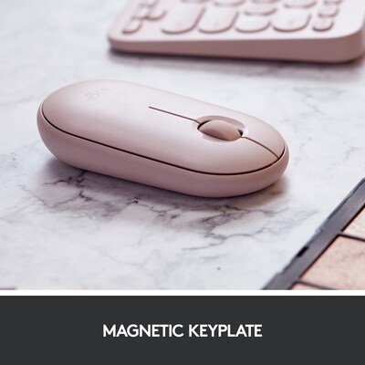 Logitech Pebble M350 Wireless Ambidextrous Optical USB Mouse, Rose (910-005769)