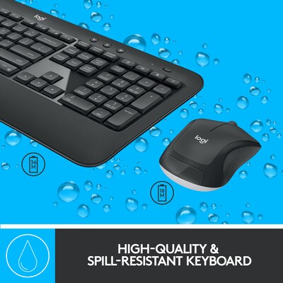 Logitech MK540 Advanced Wireless Keyboard and Mouse Combo, Black | Quill.com