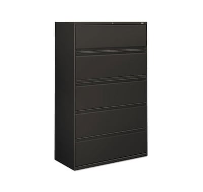 Quill Brand® 5-Drawer Lateral File Cabinet, Locking, Letter/Legal, Charcoal, 42W (26828D)