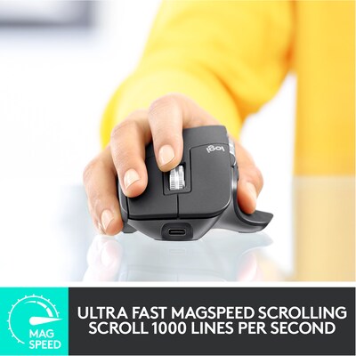 Logitech MX Master 3 Ergonomic Wireless Mouse, Mid Gray (910-005692)