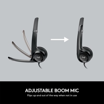 Logitech H390 Computer Headset, Over-the-Head, Black (981-000014)