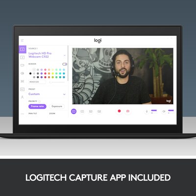 Logitech C922 Pro Stream Webcam 1080P Camera for HD Video Streaming, Black (960-001087)