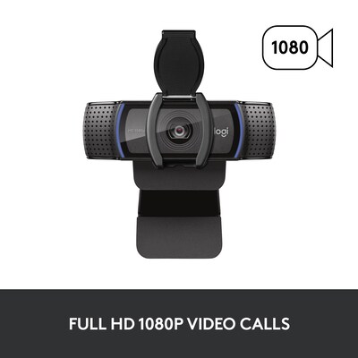Logitech C920S Pro 1080p HD Webcam, Black (960-001257)