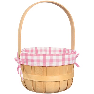 Easter Pink Wood Chip Basket (130192)