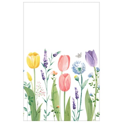 Spring Tulip Garden Plastic 54 in. x 102 in. Table Cover (572495)
