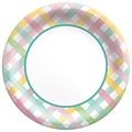 Amscan Spring Fun Gingham 10 in. Round Paper Plates (723129)