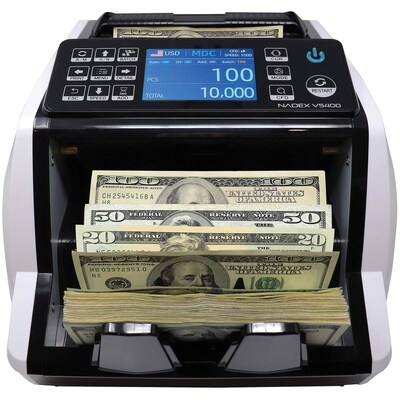 Nadex Coins V5400 Mixed-Denomination Money Counter and Counterfeit Detector (NCC1-1139)