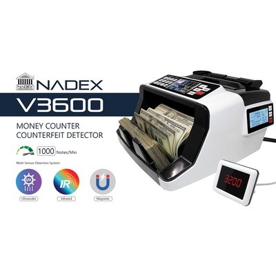 Nadex Coins V3600 Money Counter and Counterfeit Detector (NCC1-1140)