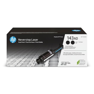 HP 143AD Black Standard Yield Toner Cartridge Reload Kit, 2/Pack (W1143AD)