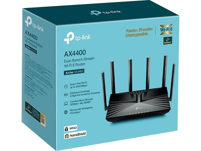 TP-LINK Archer AX4400 Dual Band MU-MIMO Gaming Router, Black (ARCHER AX4400)