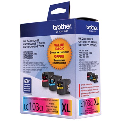 Brother LC1033PKS Cyan/Magenta/Yellow High Yield Ink Cartridge, 3/Pack  (LC1033PKS)