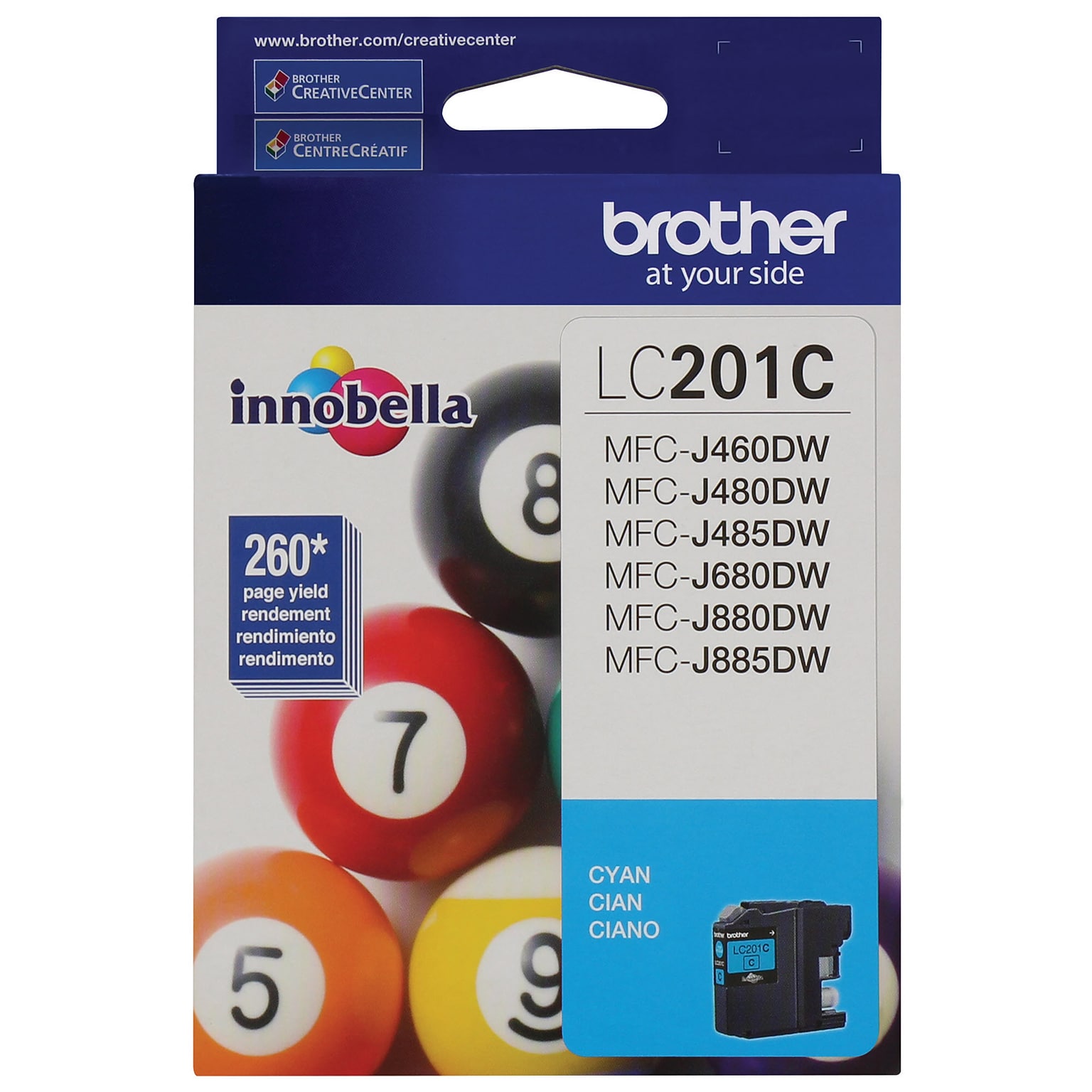 Brother LC201C Cyan Standard Yield Ink Cartridge   (LC201C)