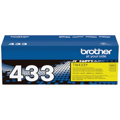 Brother TN-433 Yellow High Yield Toner Cartridge, Print Up to 4,000 Pages   (TN433Y)