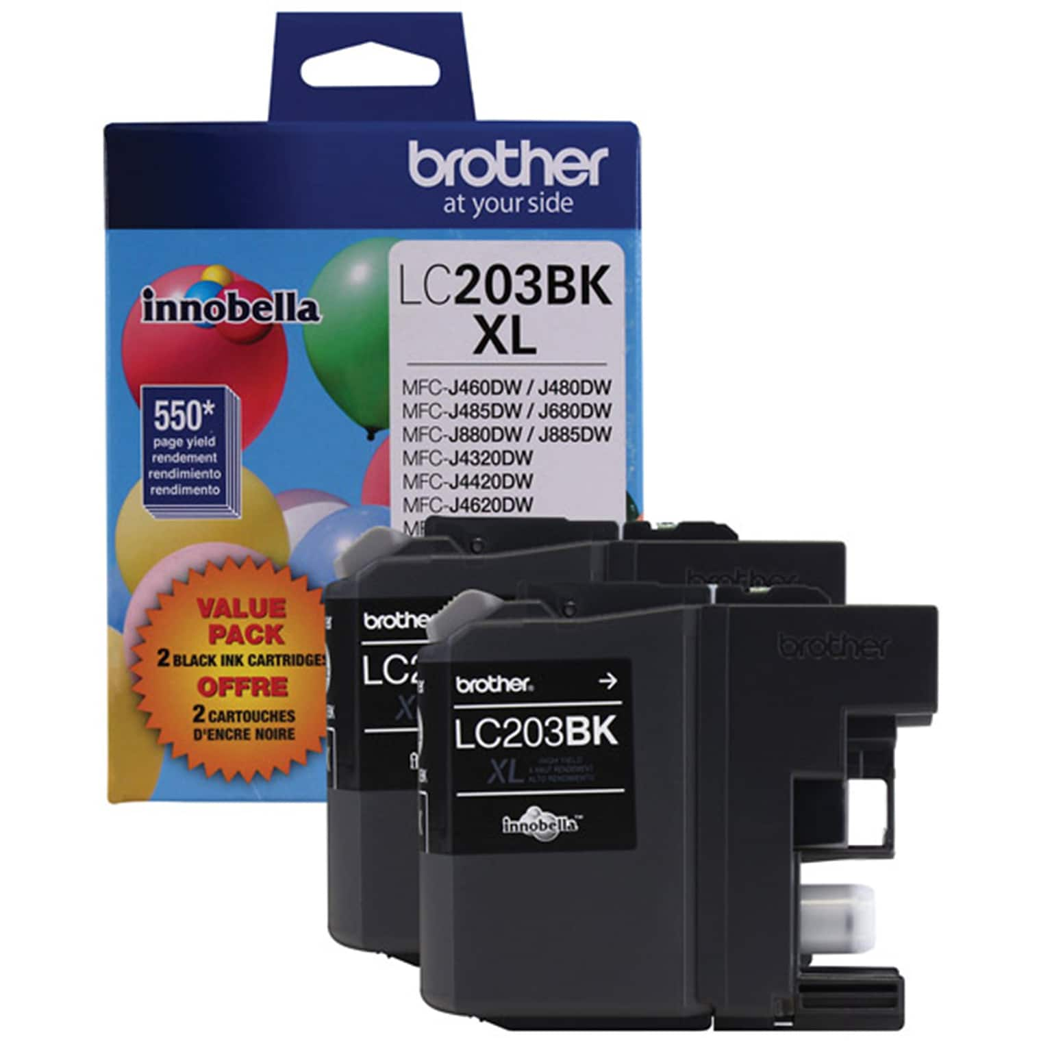 Brother LC2032PKS Black High Yield Ink Cartridge, 2/Pack   (LC2032PKS)