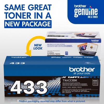 Brother TN-433 Black High Yield Toner Cartridge (TN433BK)