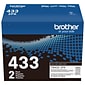 Brother TN-433 Black High Yield Toner Cartridge, Up to 4,500 Pages, 2/Pack   (TN4332PK)