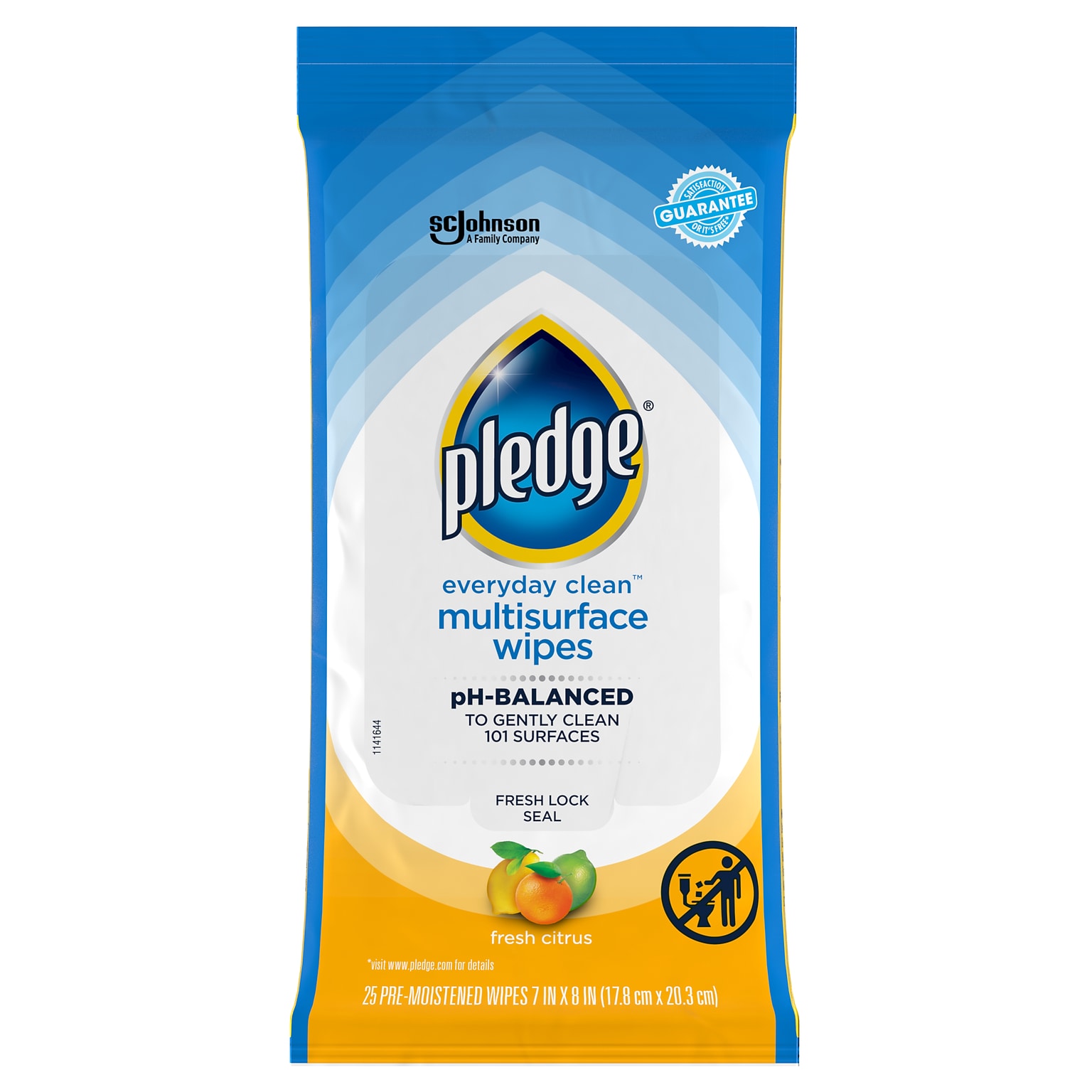 Pledge Multi Surface All-Purpose Cleaner, Fresh Citrus, 25/Pack (644080)