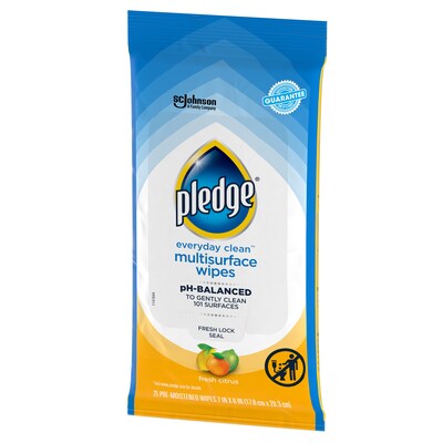 Pledge Multi Surface All-Purpose Cleaner, Fresh Citrus, 25/Pack (644080)