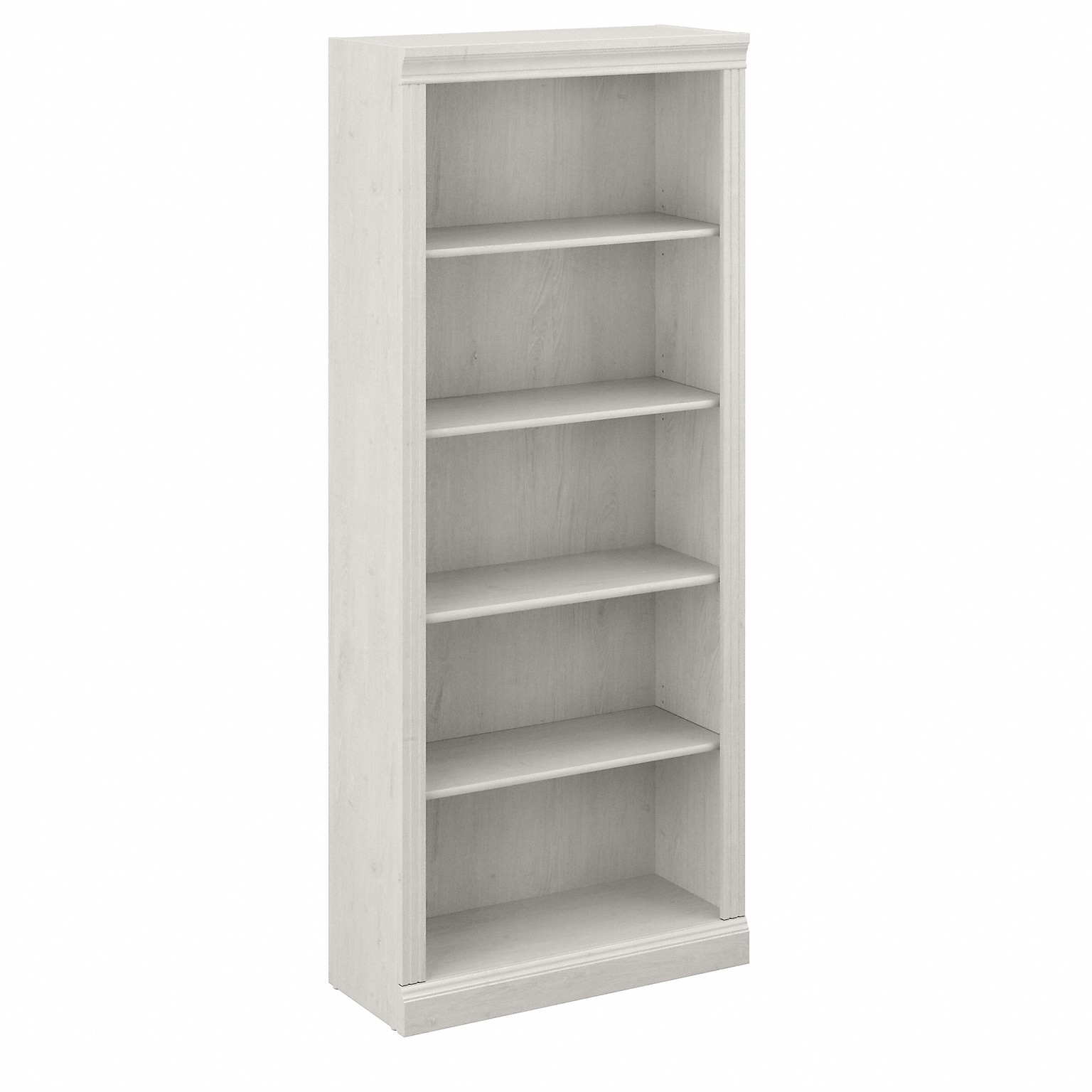 Bush Furniture Saratoga 72H 5-Shelf Bookcase with Adjustable Shelves, Linen White Oak Laminate (W1645C-03)