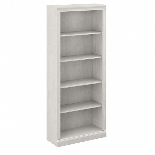Bush Furniture Saratoga 5-Shelf 72H Bookcase, Linen White Oak (W1645C-03)