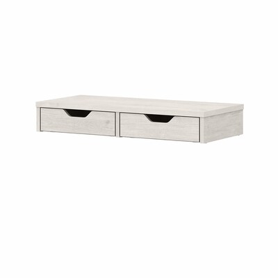 Bush Furniture Saratoga 2-Compartment Stackable Laminated Wood Storage Drawer, Linen White Oak (EX45701-Z)